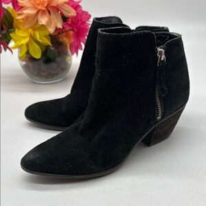 Frye Black Suede Ankle Booties Size 6.5 BAB9085B